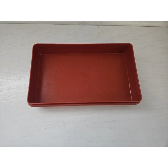Vintage Tupperware Rectangle Container 794-7 Burnt Orange NO LID - Picture 2 of 6